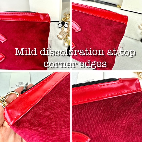 CHANEL crossbody in red velvet CC Beauty line or bum bag with chain & ch… - Picture 6 of 13